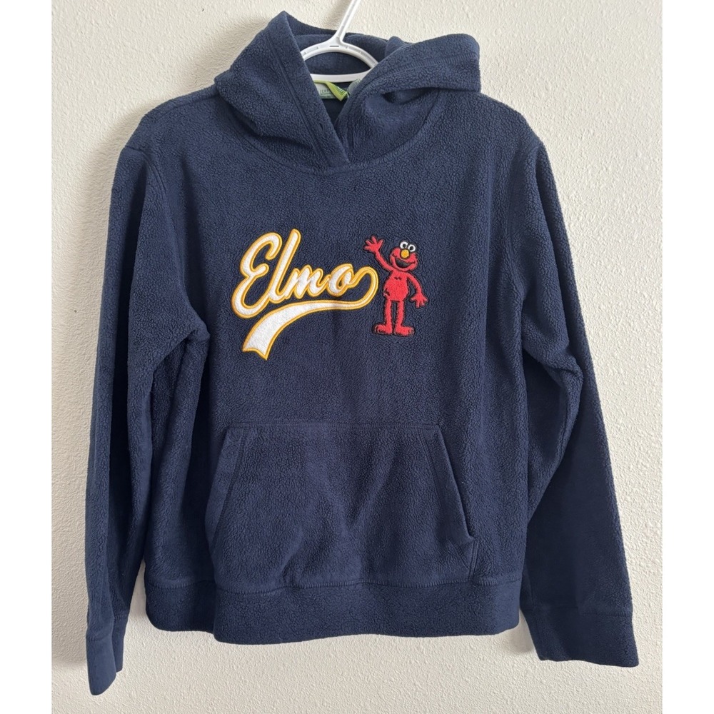 Sesame Street Elmo Fleece Hoodie XL Navy Embroidered Pullover